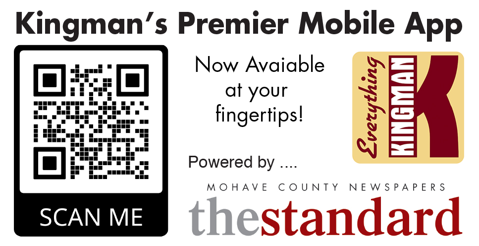 Everything Kingman app QR code and The Standard logo